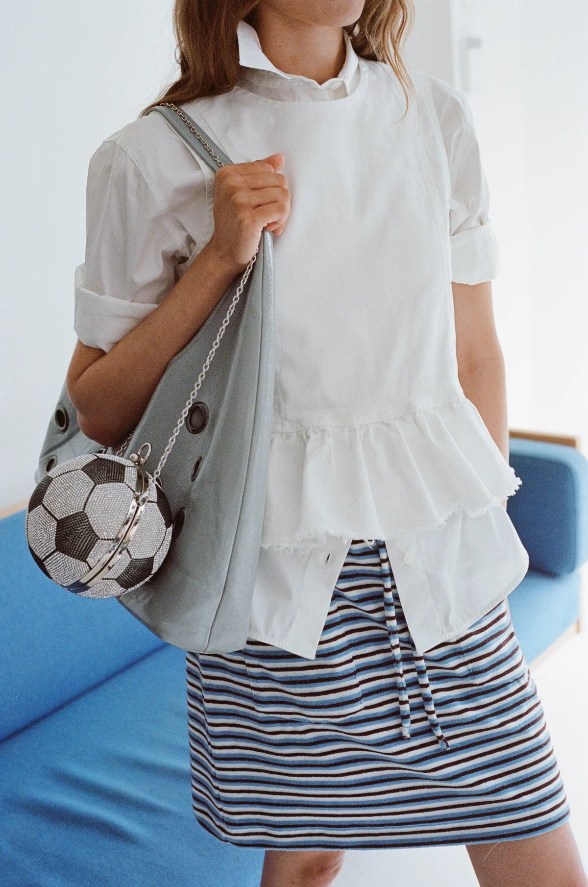 Javanna Skirt - Wedgewood Stripe