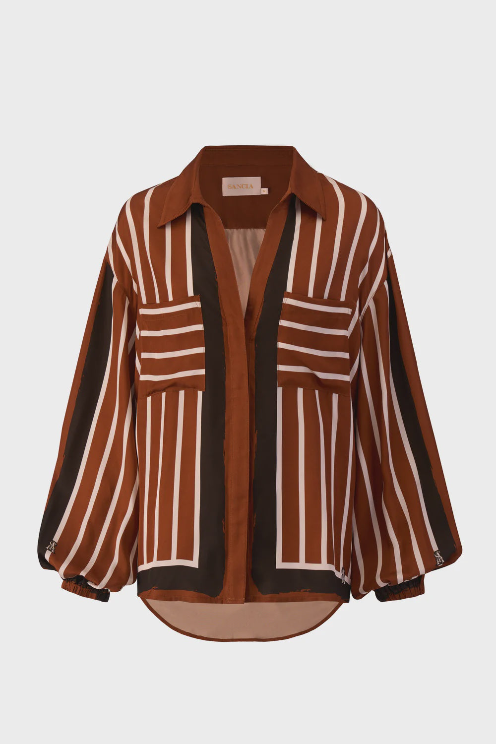 The Faye Shirt - Cherrywood Stripe