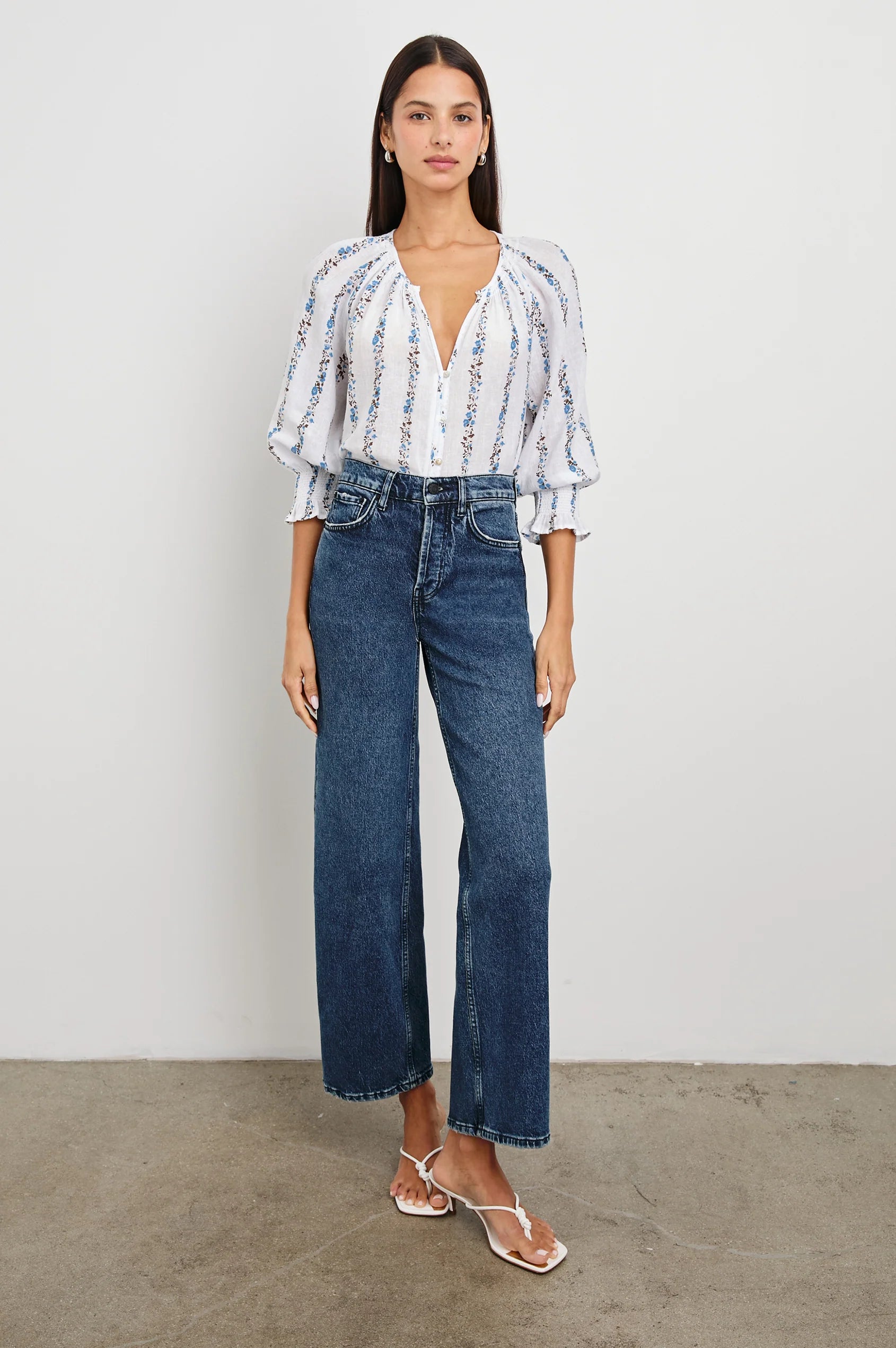 Mariah Blouse - Bluebell Stripe