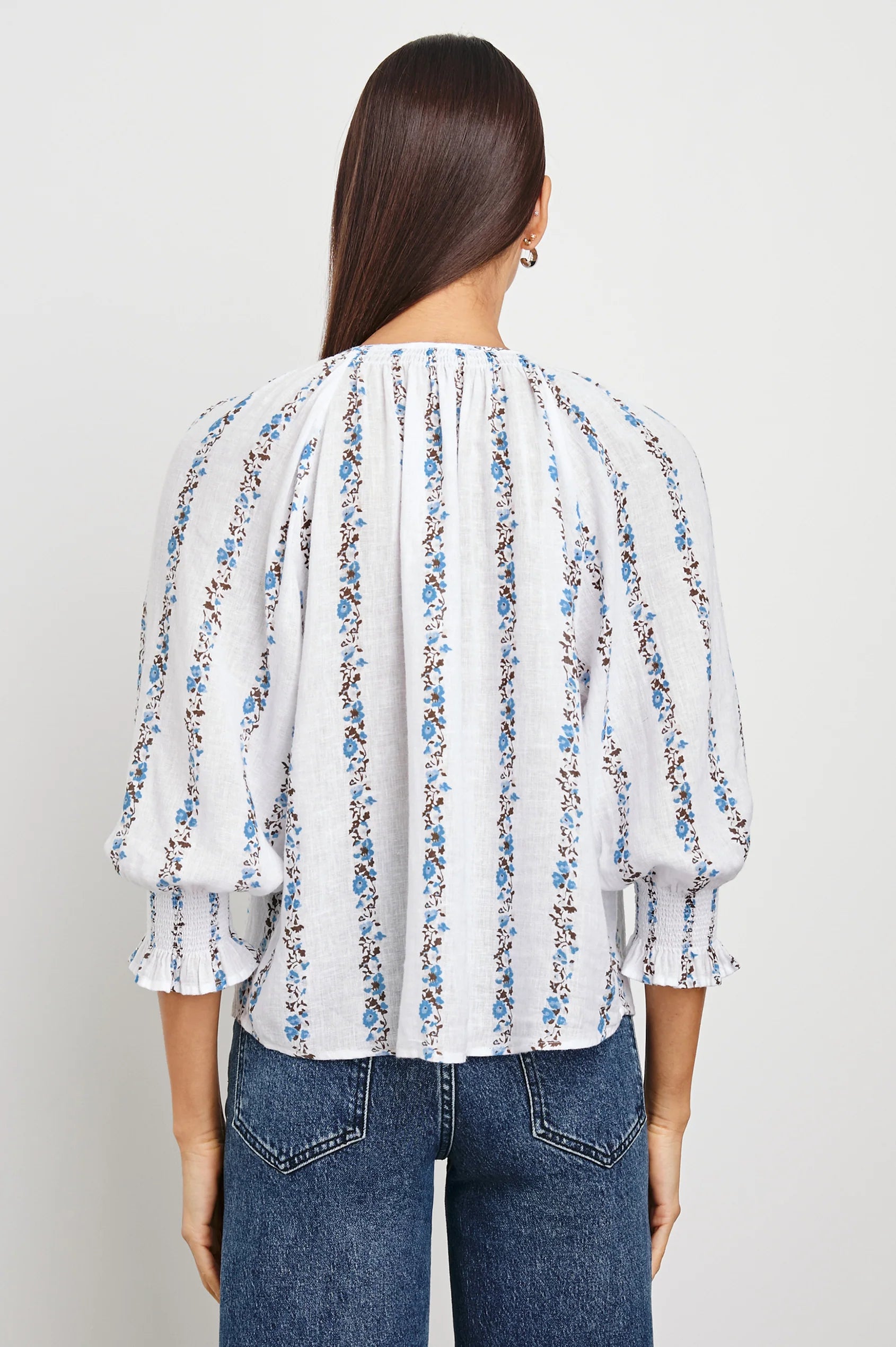 Mariah Blouse - Bluebell Stripe