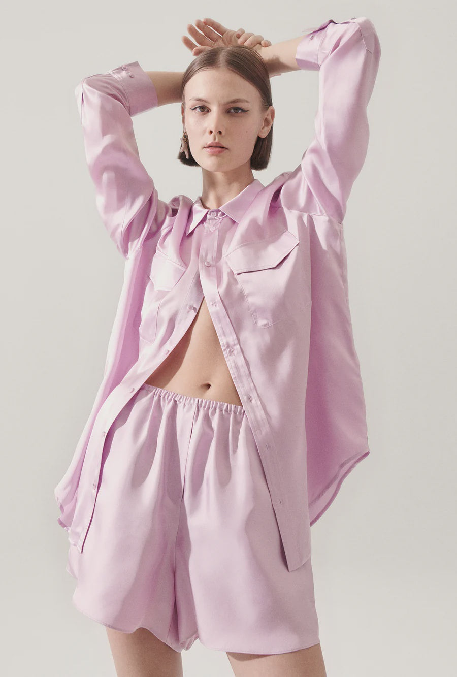 Twill Racer Shorts Lilac