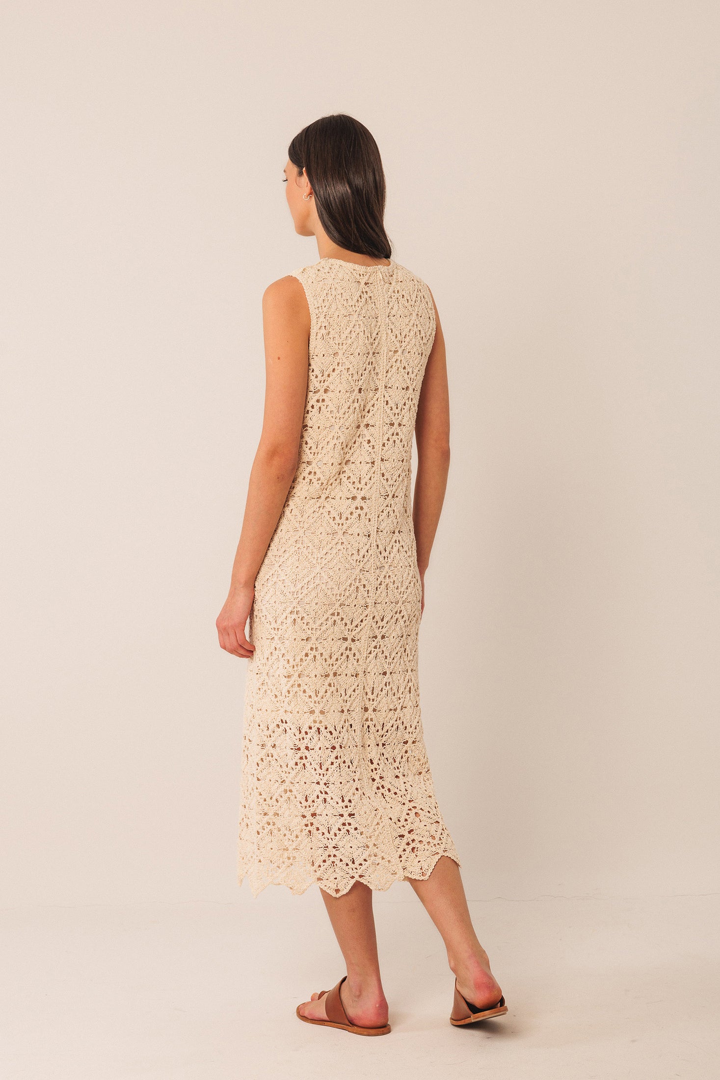 Cotton Crochet Knit Dress