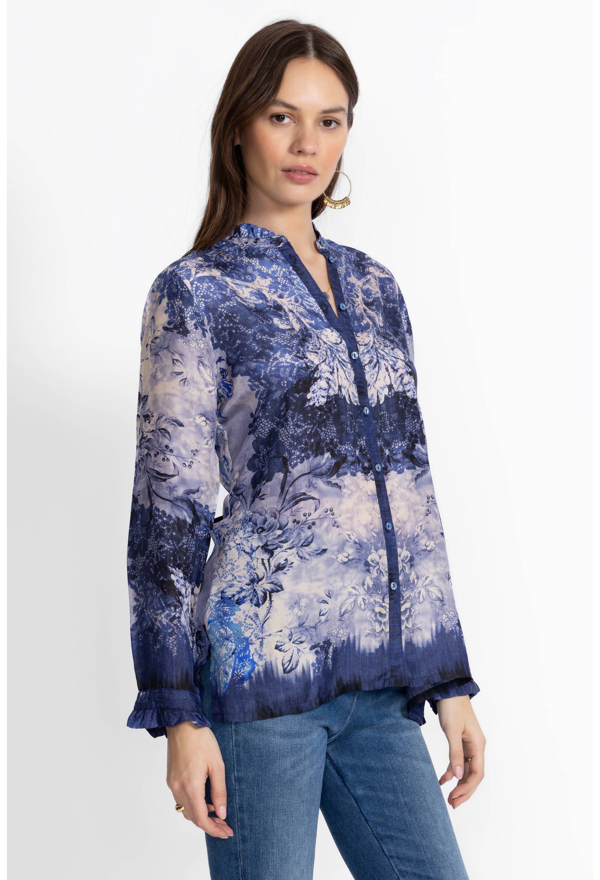 Shivonne Shirt - Denim Lace