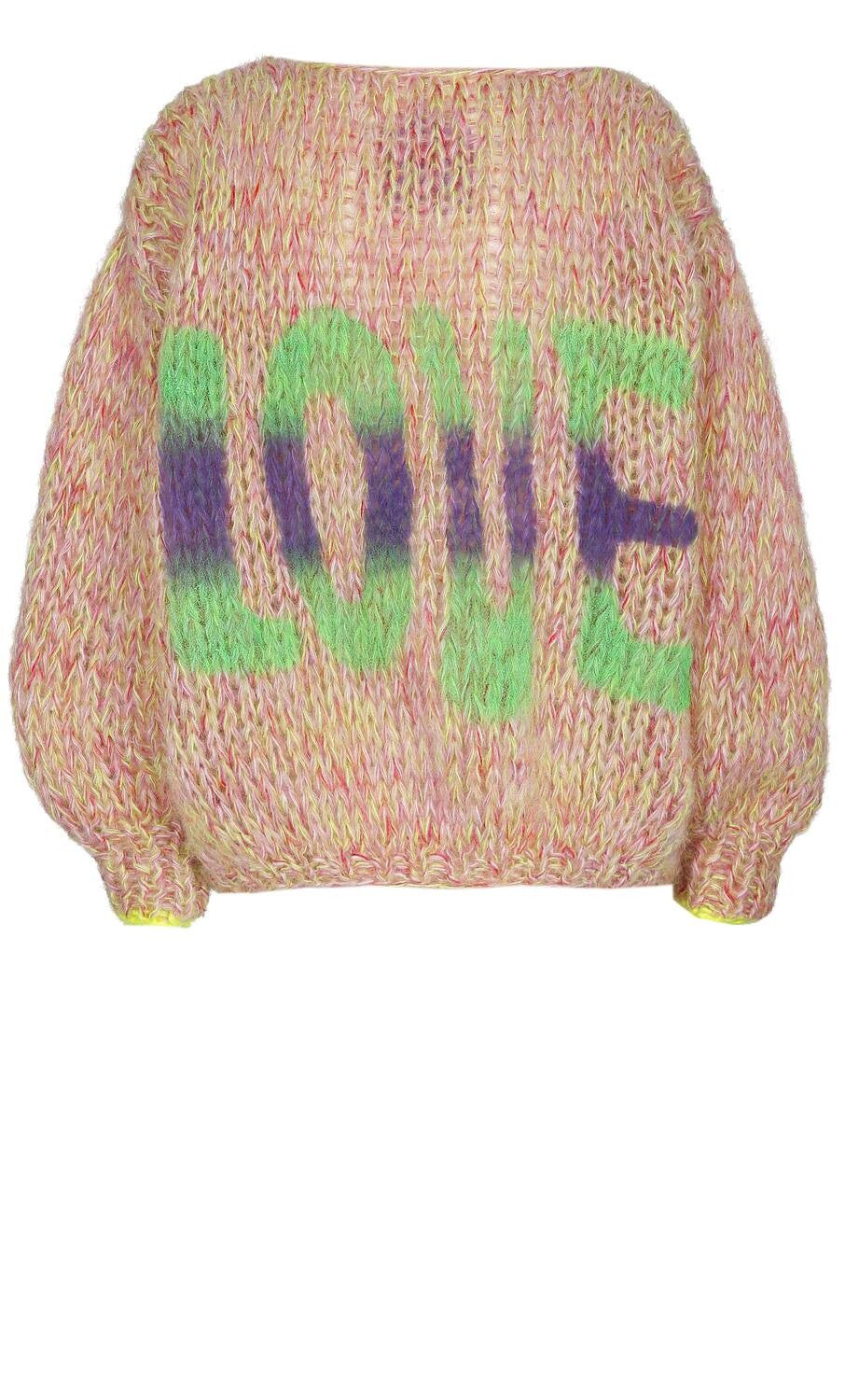 Green/Lilac/Offwhite Love Pullover