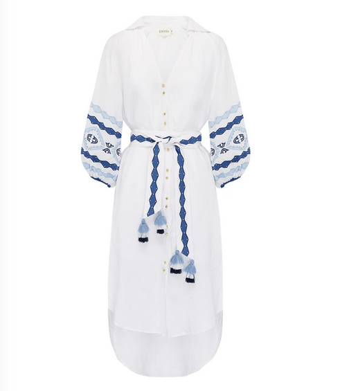 Maya Embroidered Shirt Dress BOHME LUXE Maya Embroidered Shirt Dress BOHME LUXE