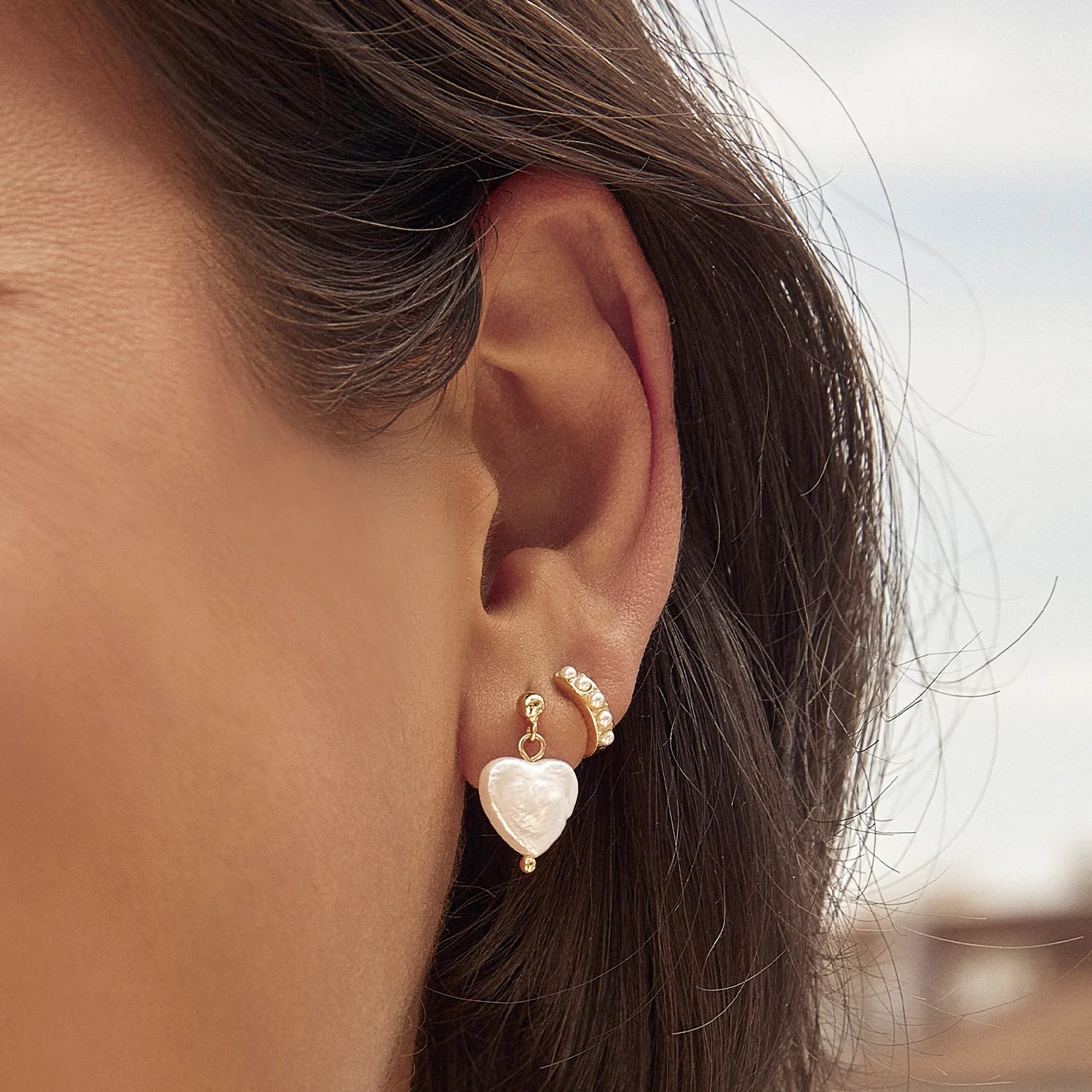 Lover Gold And Pearl Earrings