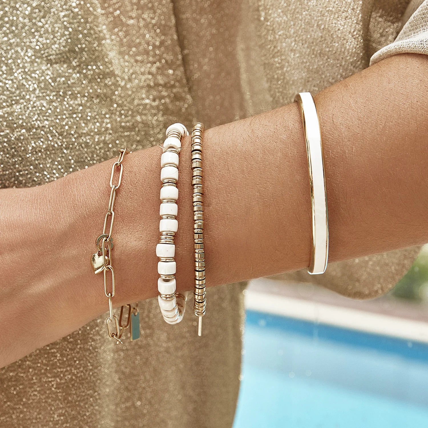 Skylar Ceramic and Gold Bracelet