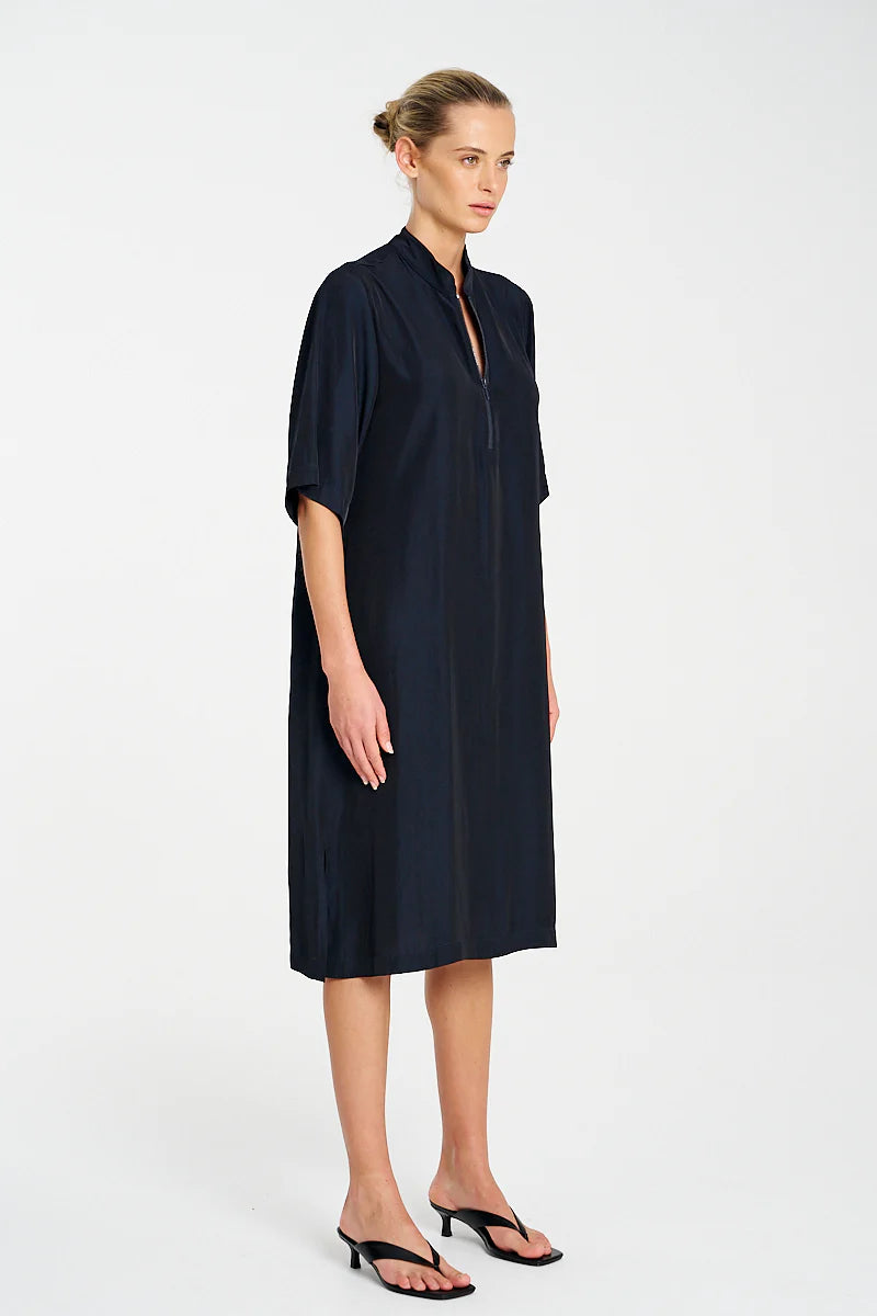 Tab Slide Dress - Navy
