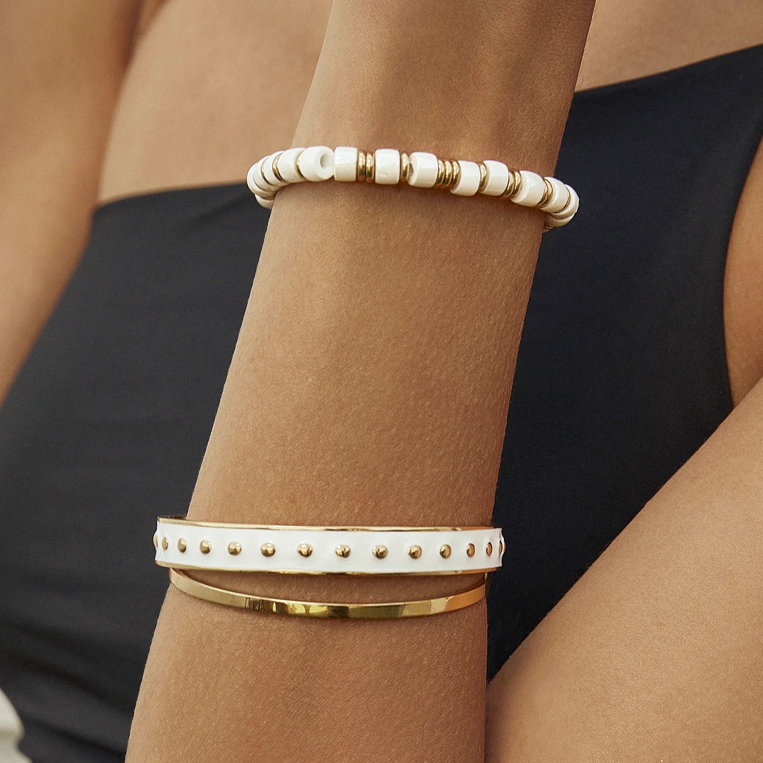 Skylar Ceramic and Gold Bracelet
