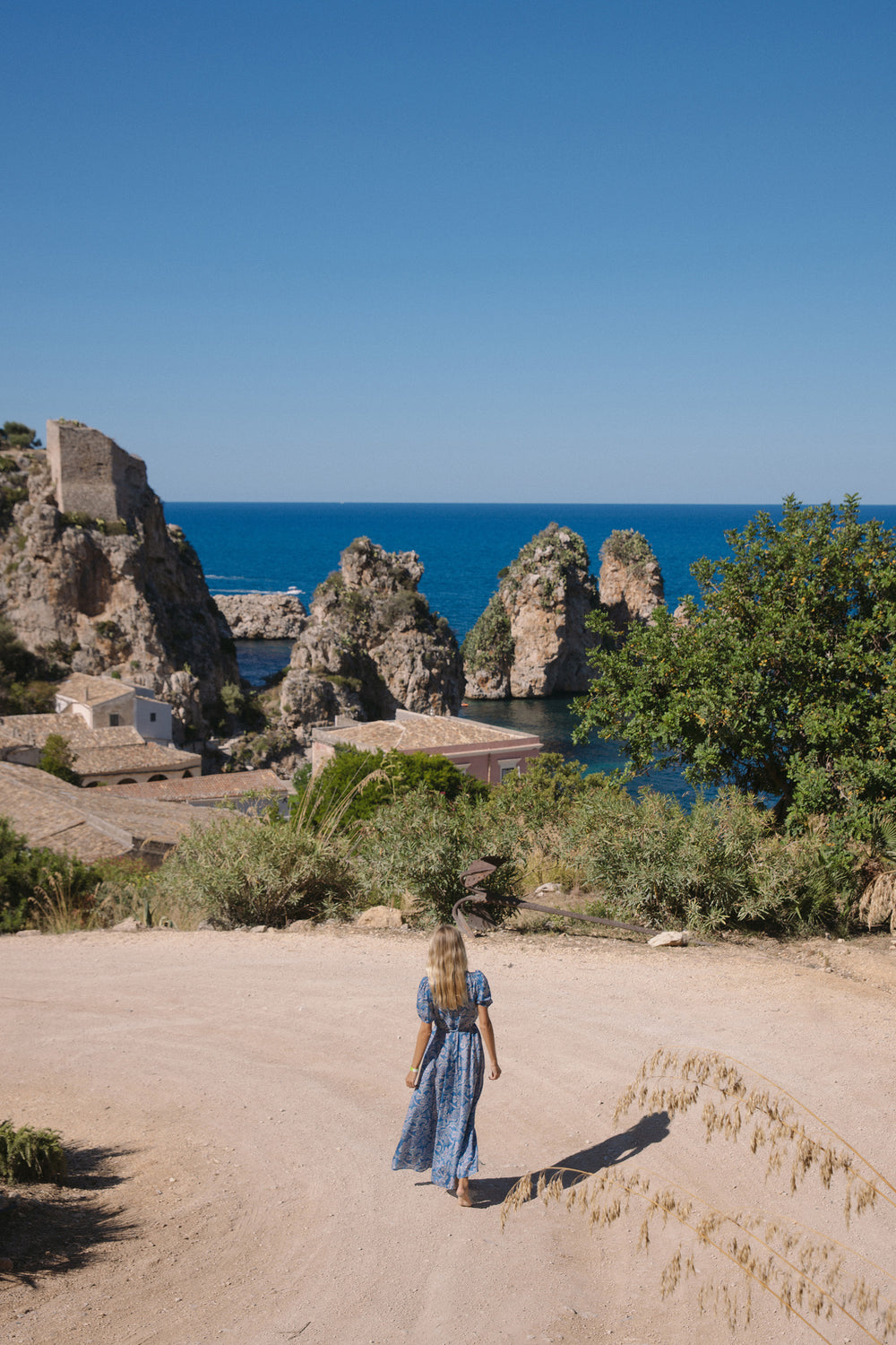 Oceanus Dress - Brocade Indigo