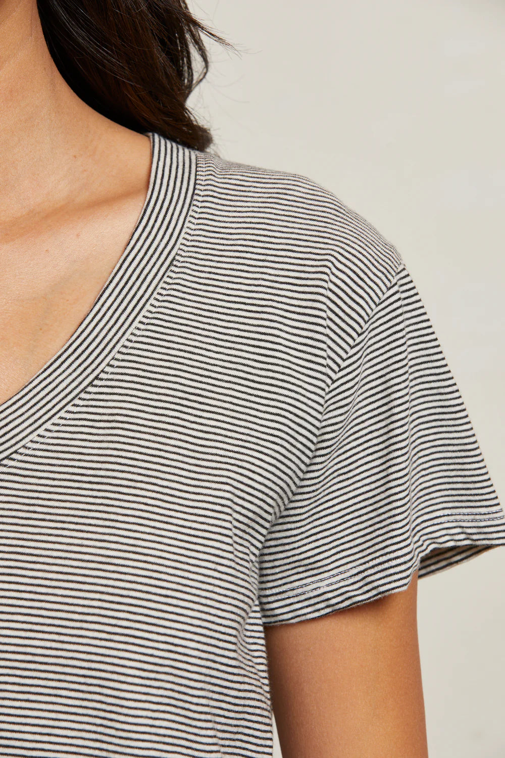 Hendrix Tee - Ivory/Black Stripe