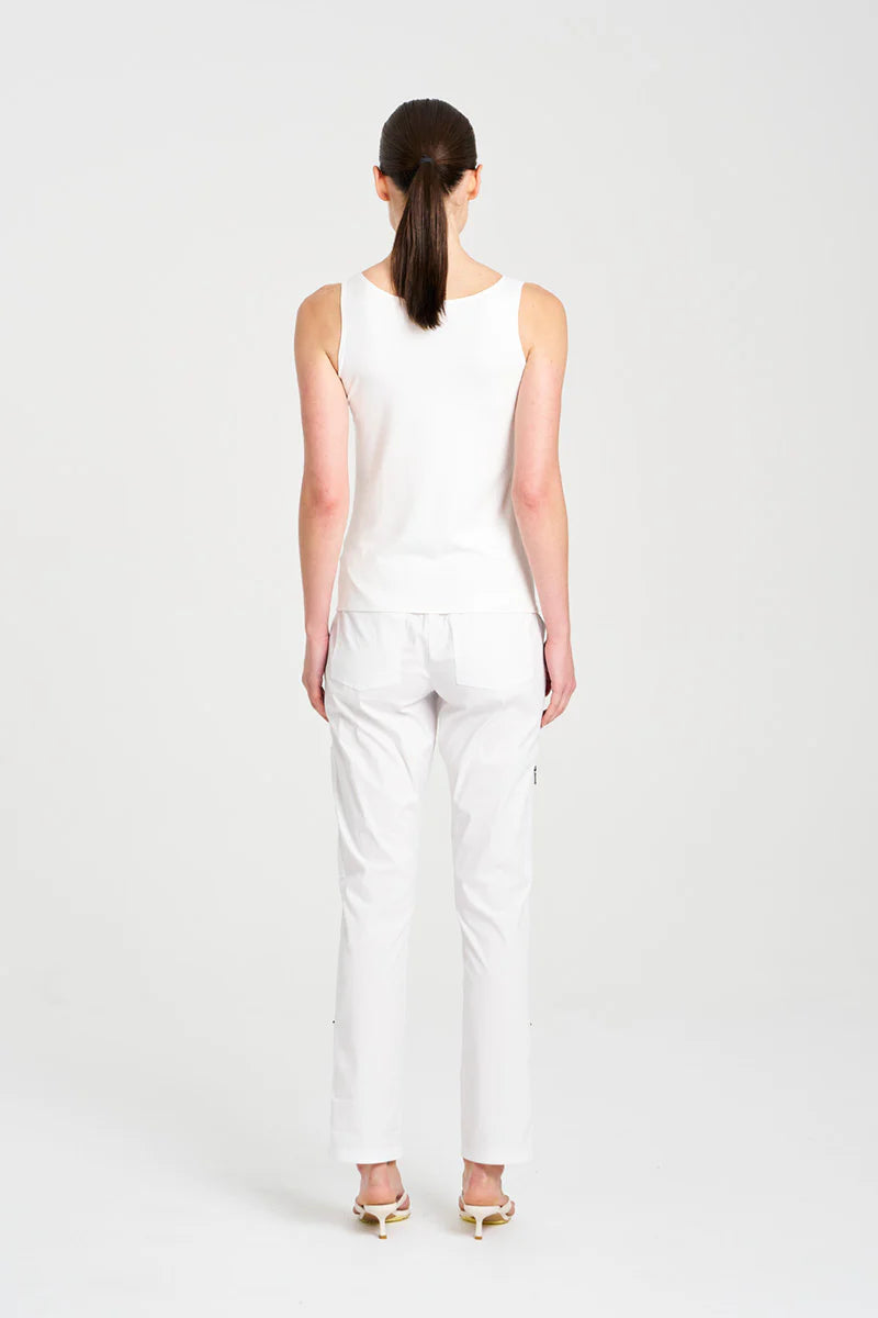 Zip Cargo Pant - White
