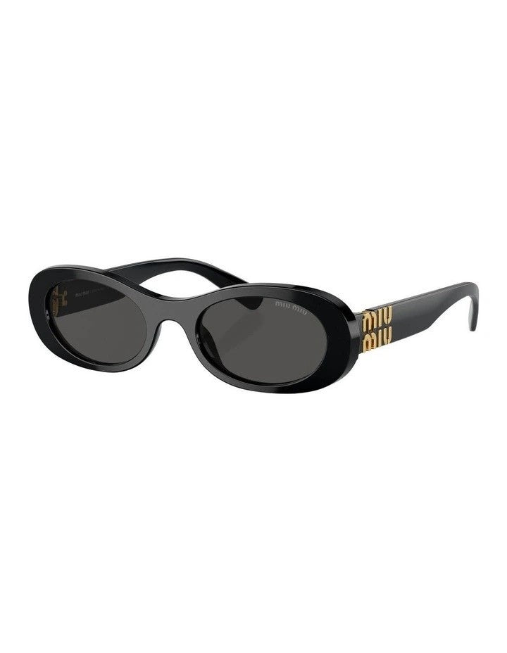 Sunglasses 06ZS - Black Oval with Dk Grey