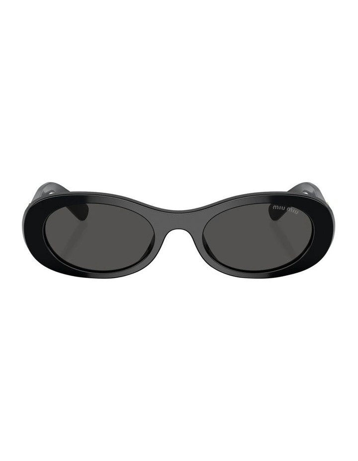 Sunglasses 06ZS - Black Oval with Dk Grey