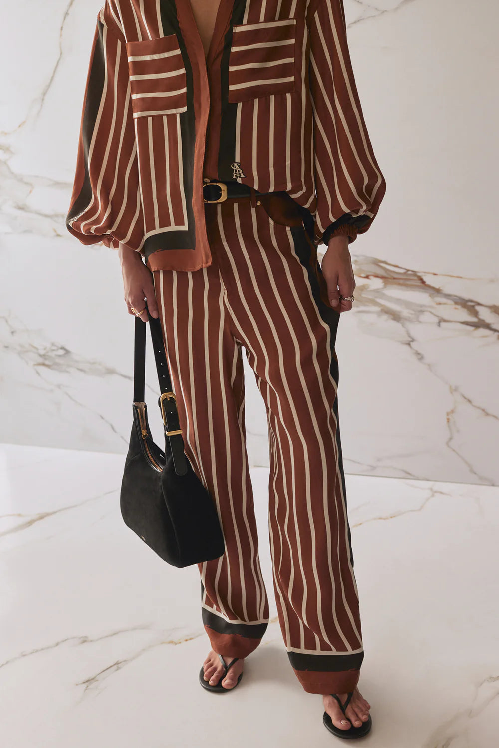 Brixlynn Pants - Cherrywood Stripe