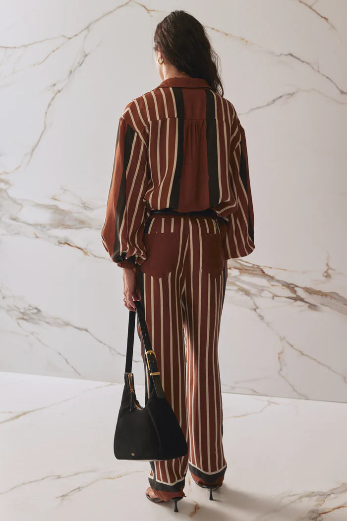 The Faye Shirt - Cherrywood Stripe