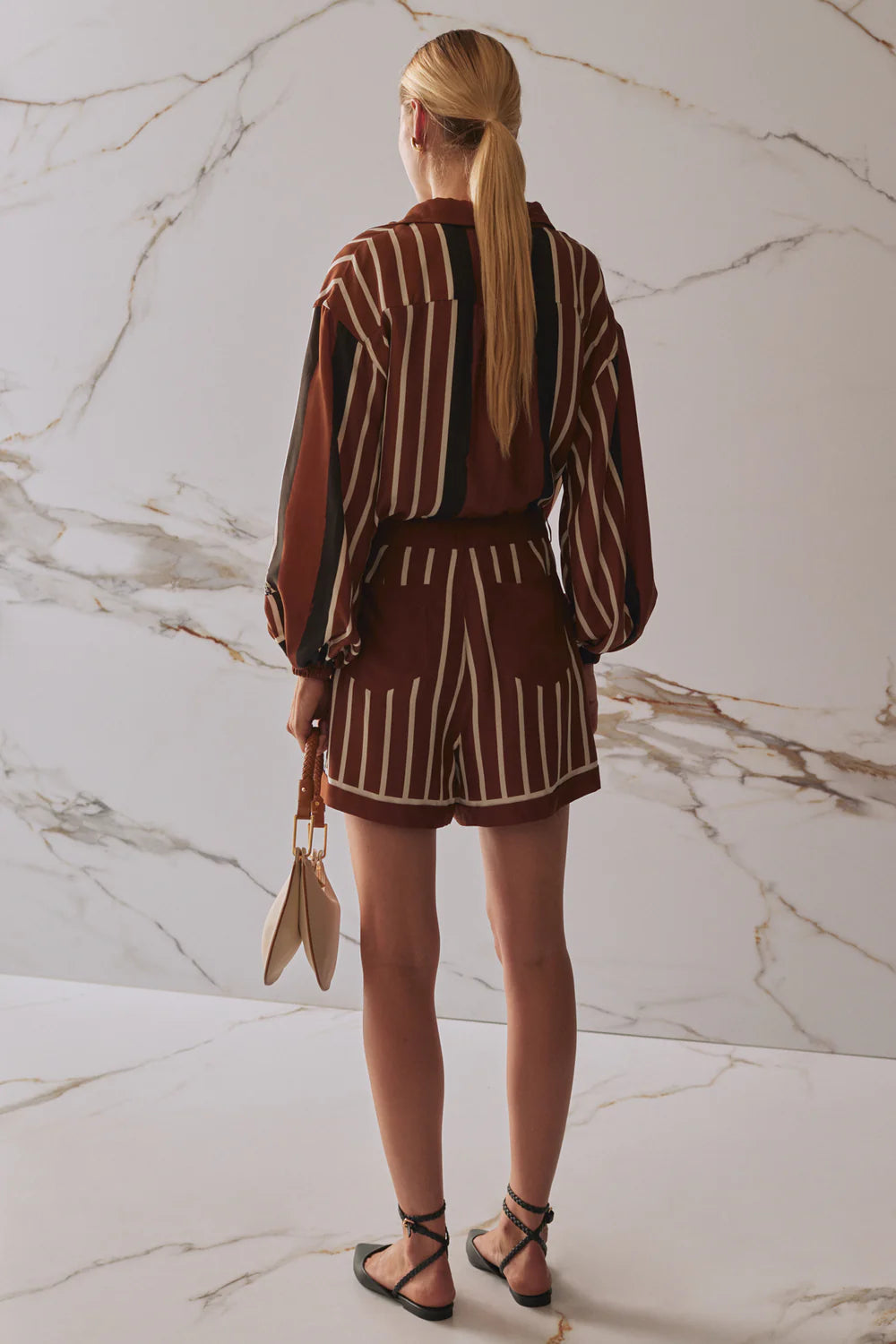 The Faye Shirt - Cherrywood Stripe