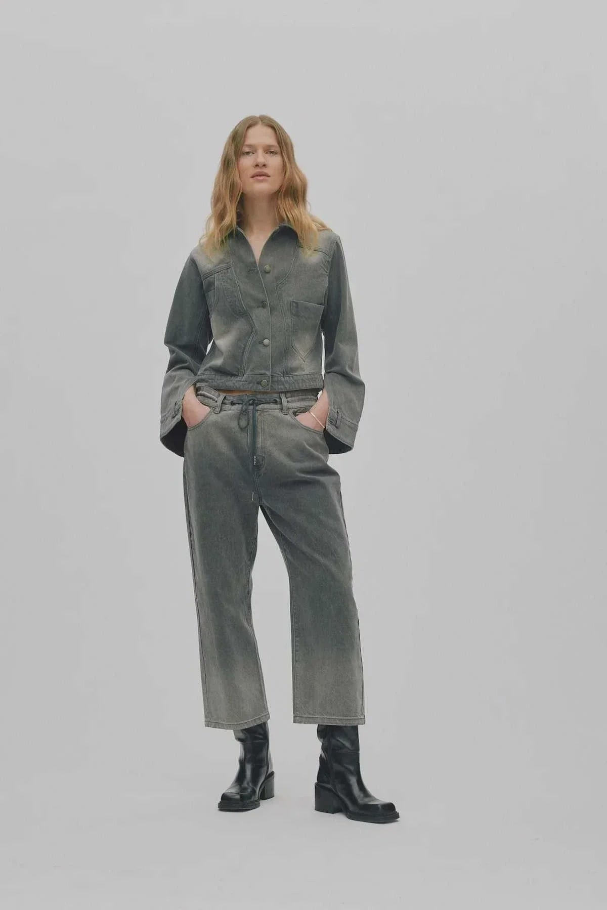 Janny Grey Denim Jacket