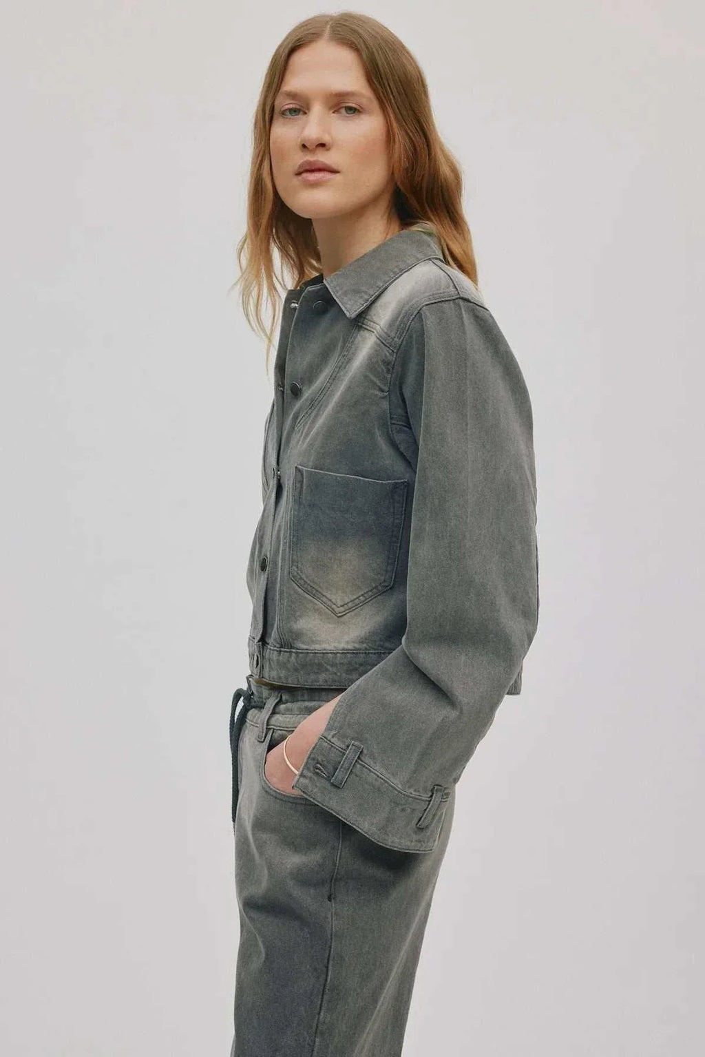 Janny Grey Denim Jacket