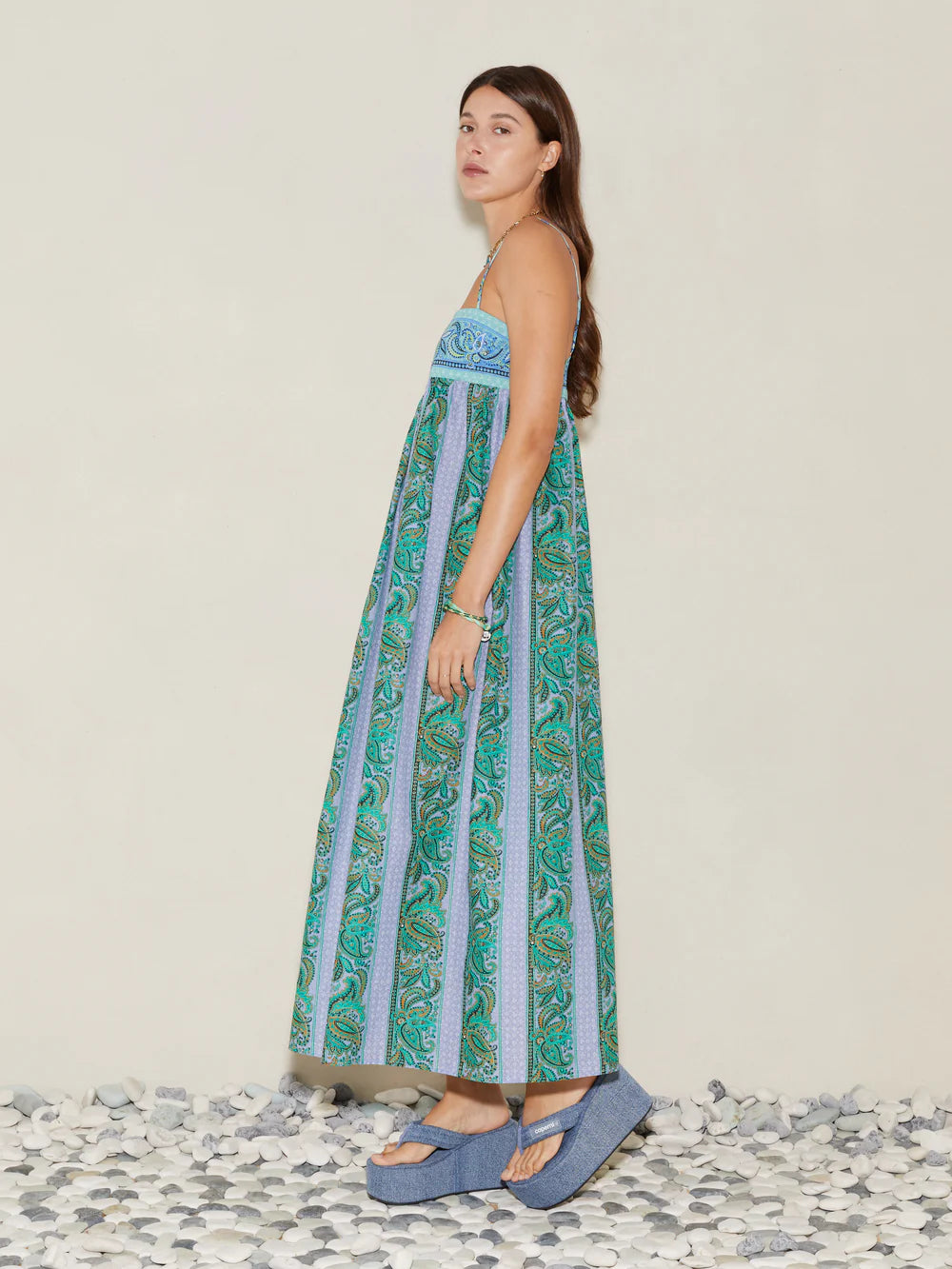 Fraiche Fine Strap Bodice Maxi