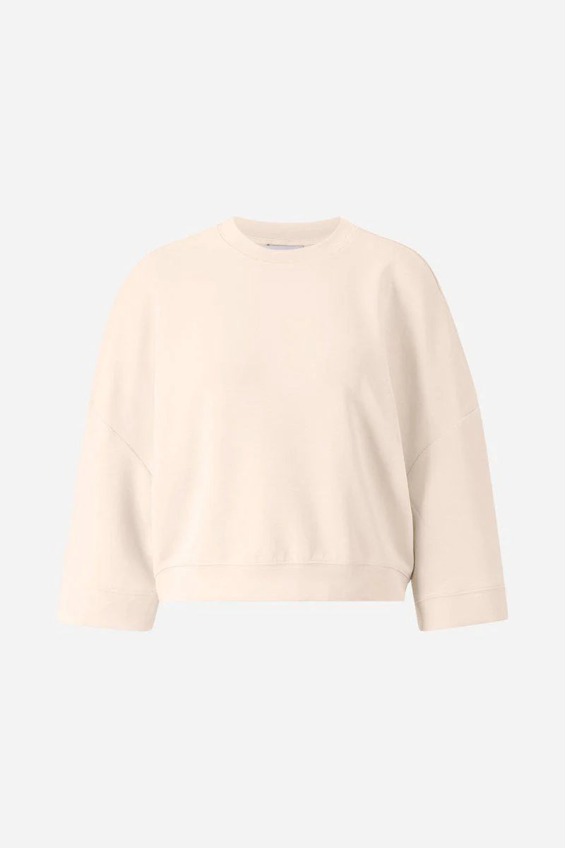 RR Cropped Oversize Sweater - White Stone