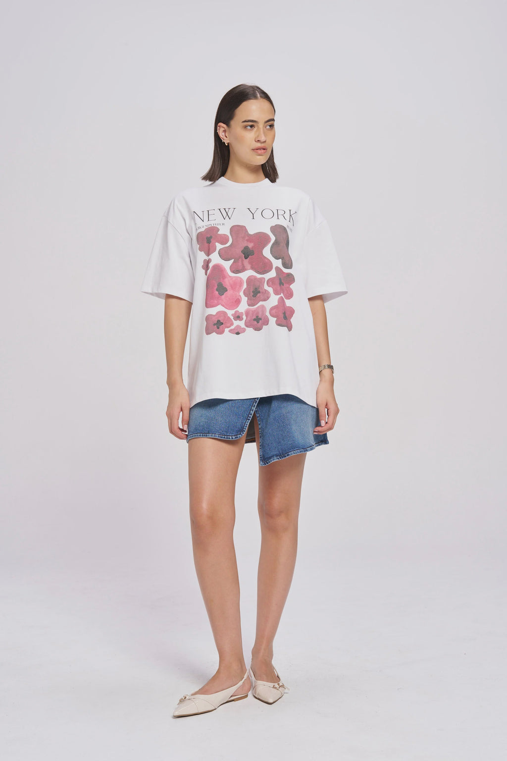 New York Fleur Oversized Tee