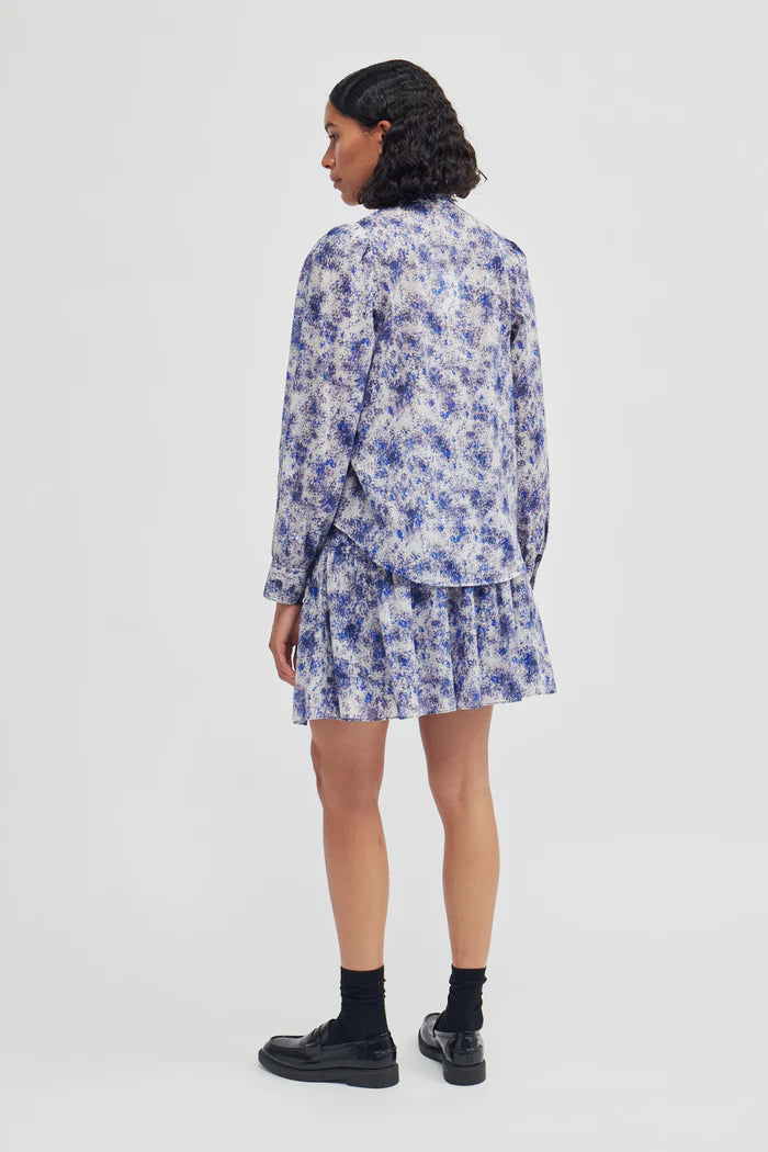 Freesia Blue Print Mini Skirt