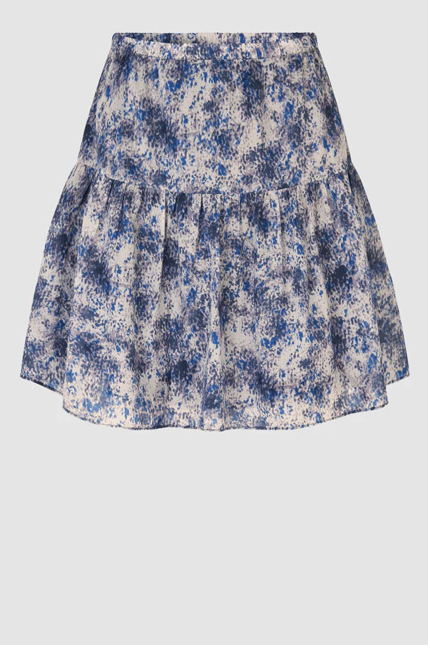 Freesia Blue Print Mini Skirt