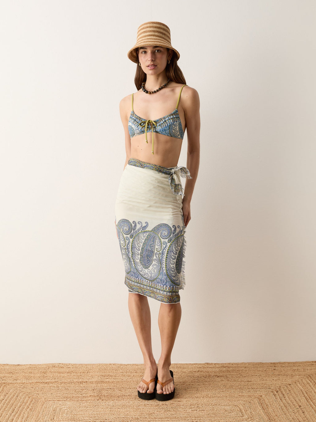 Arcadia Paisley Gathered Bikini