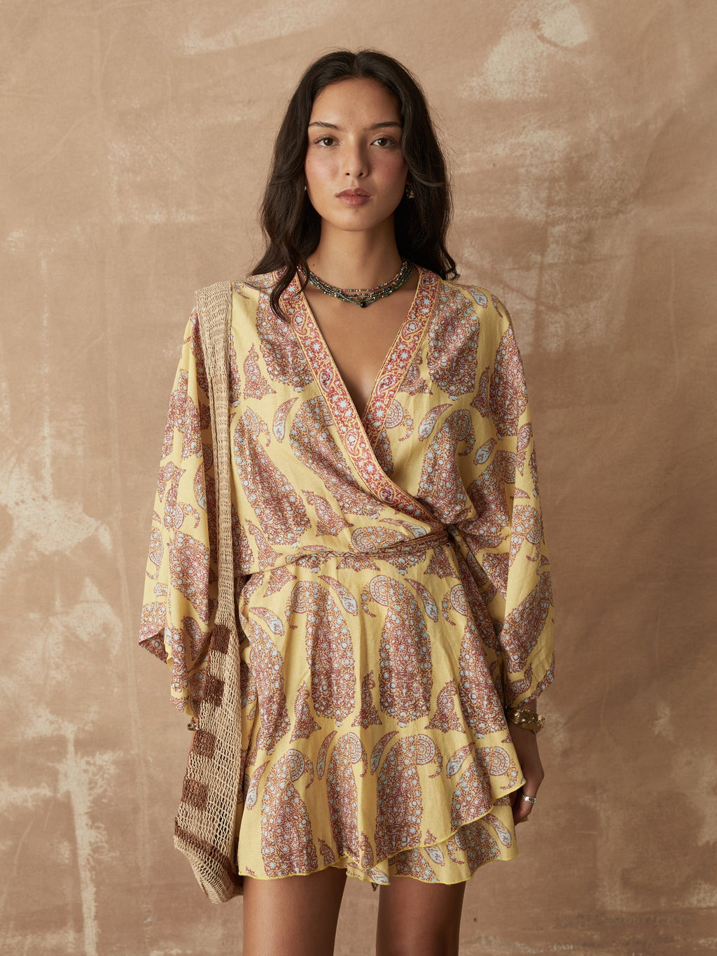 Calico Flared Robe Dress
