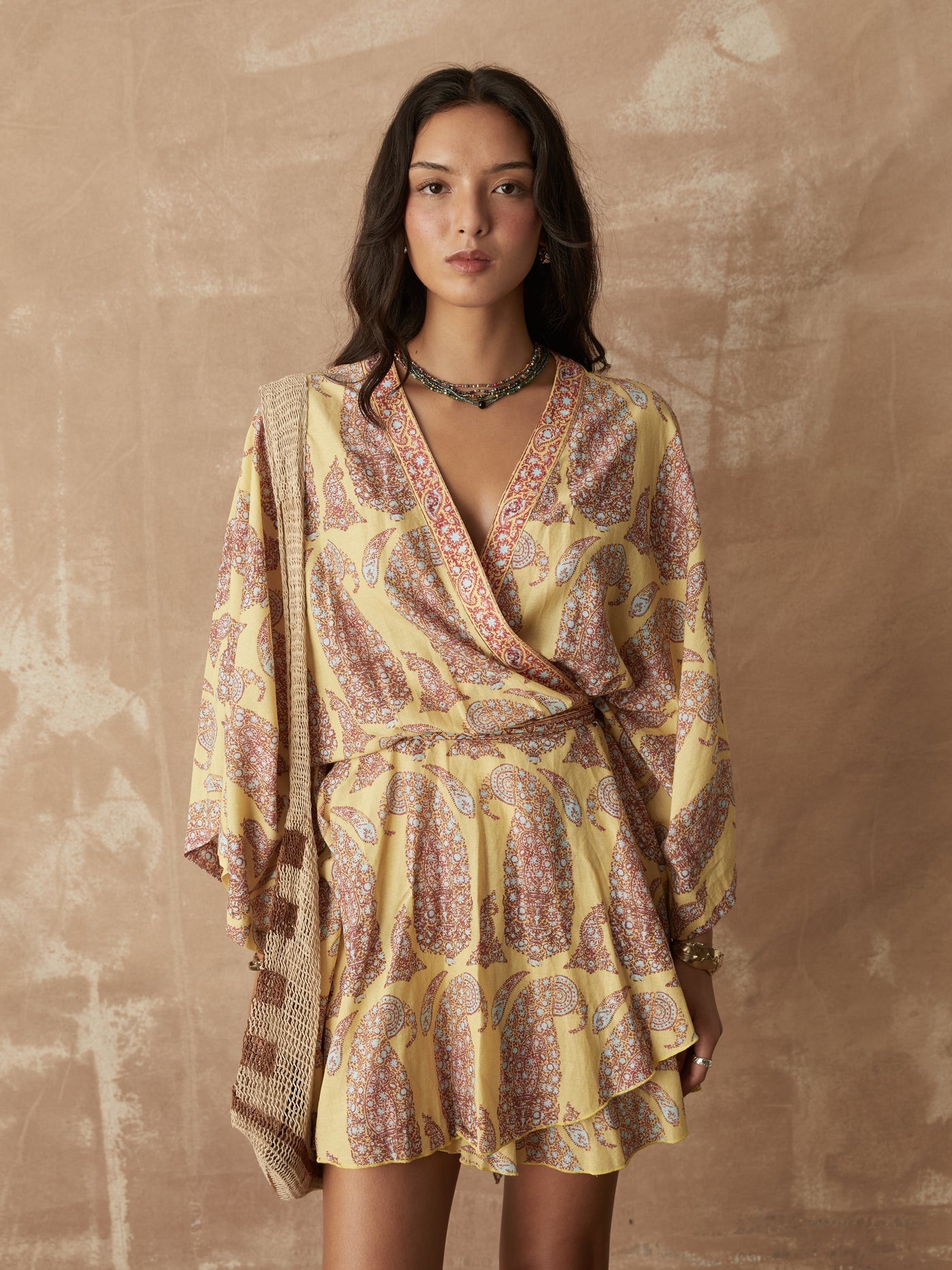 Calico Flared Robe Dress