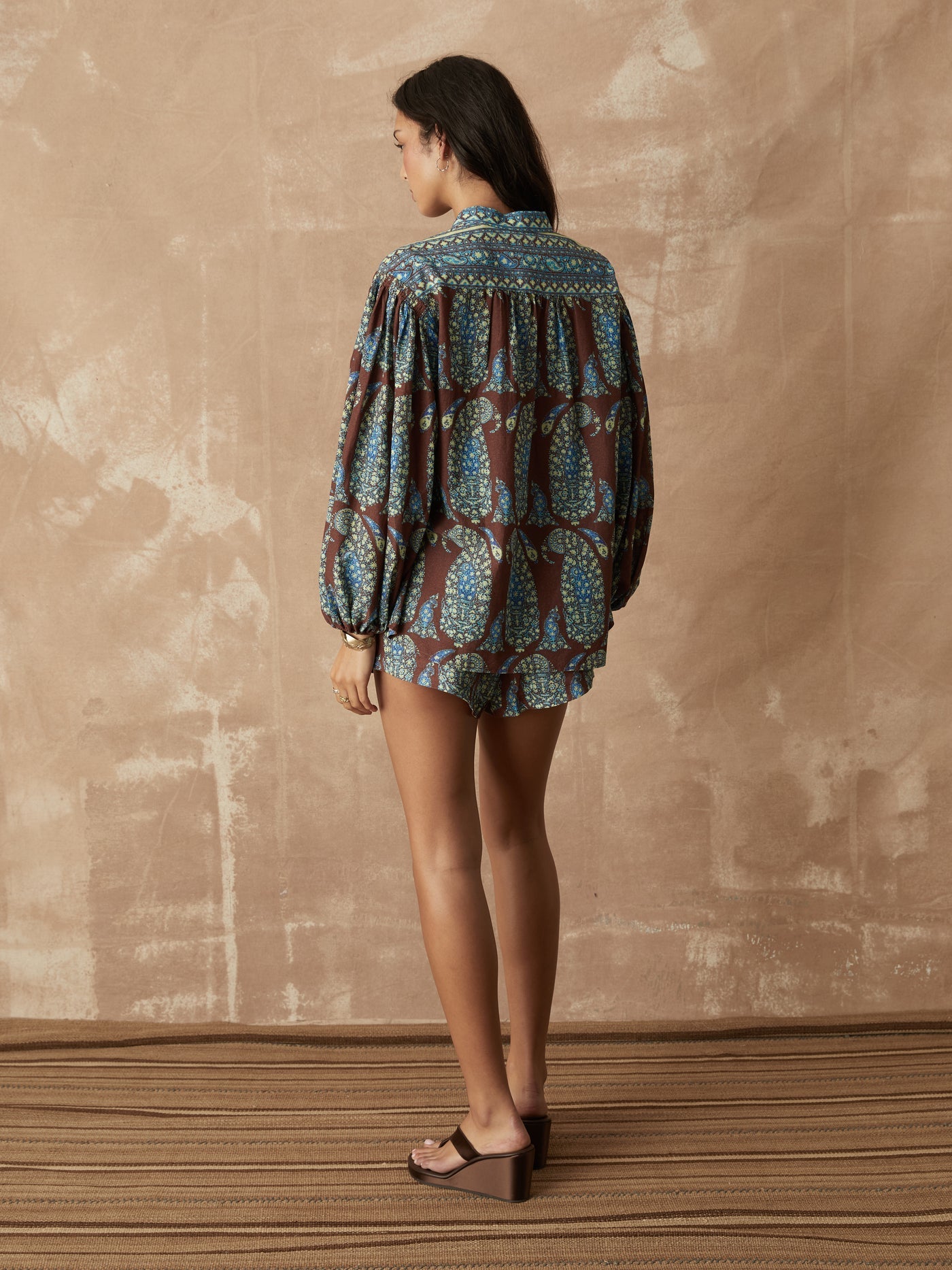 Calico Yoke Smock Blouse