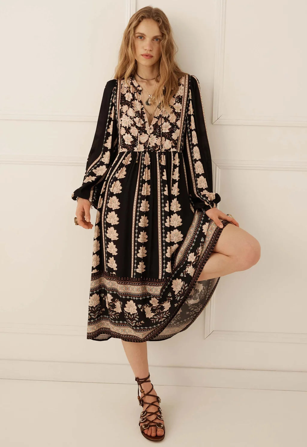 Petalwood Boho Midi Dress