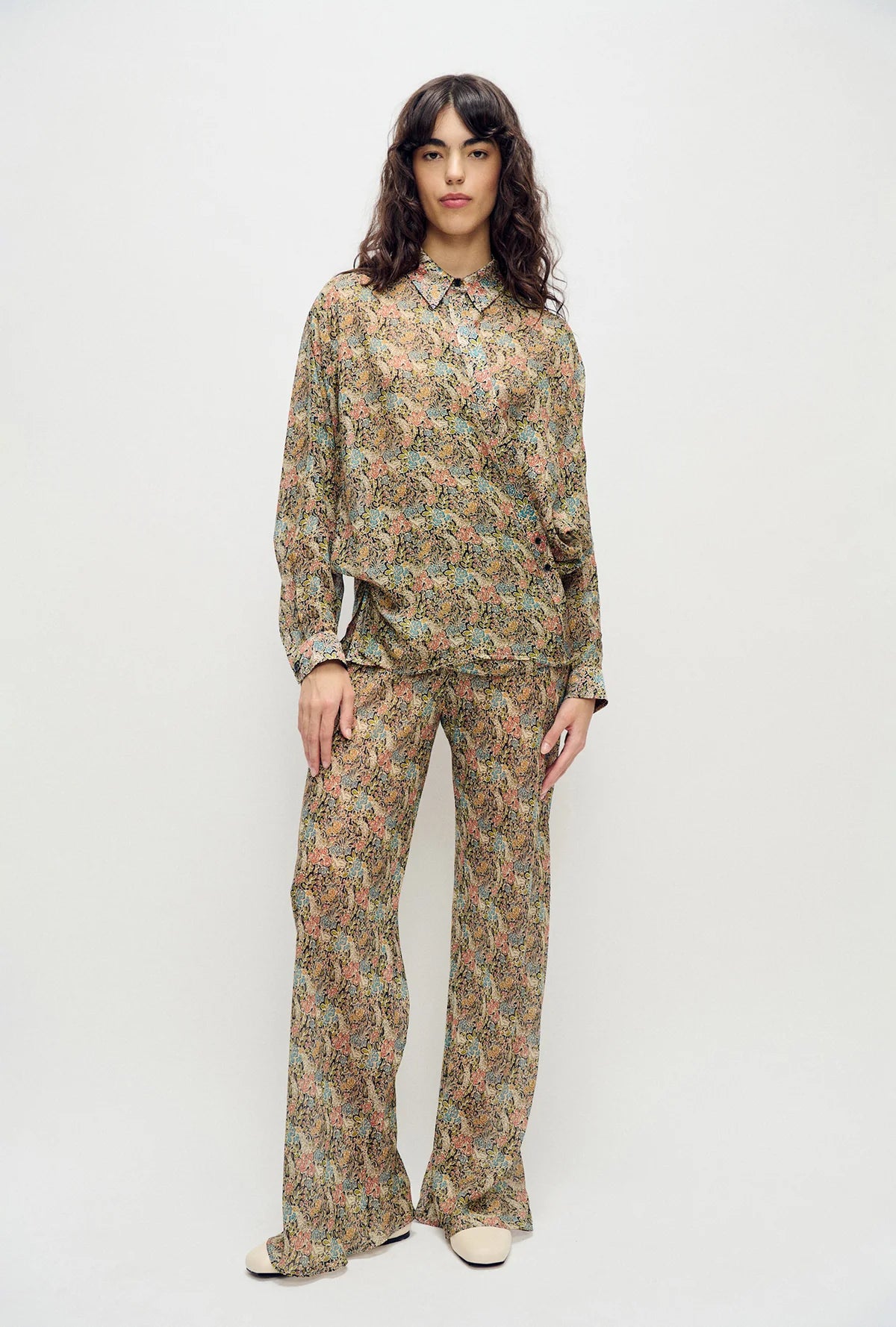 Chiffon Bias Cut Pants - Sugar Floral