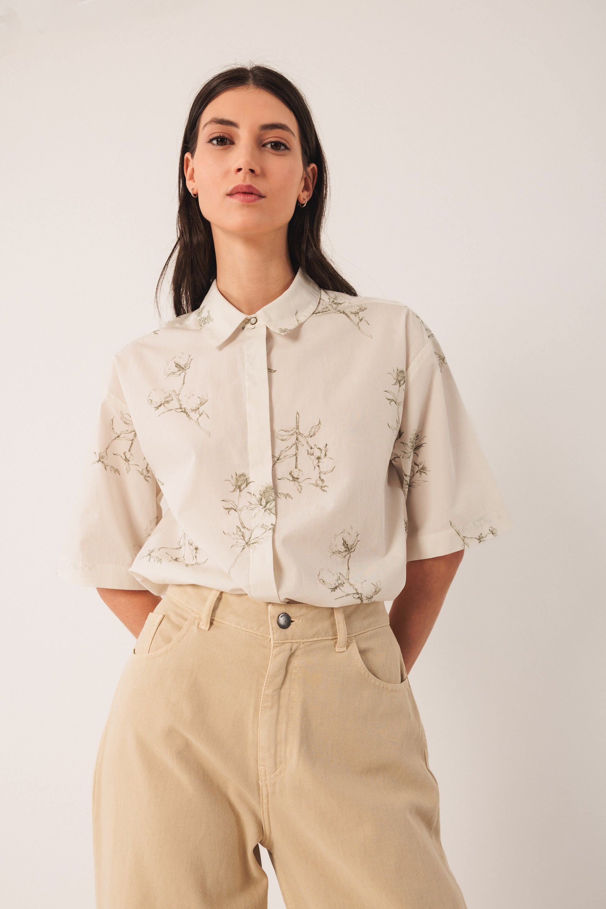 Floral Khaki Print Shirt