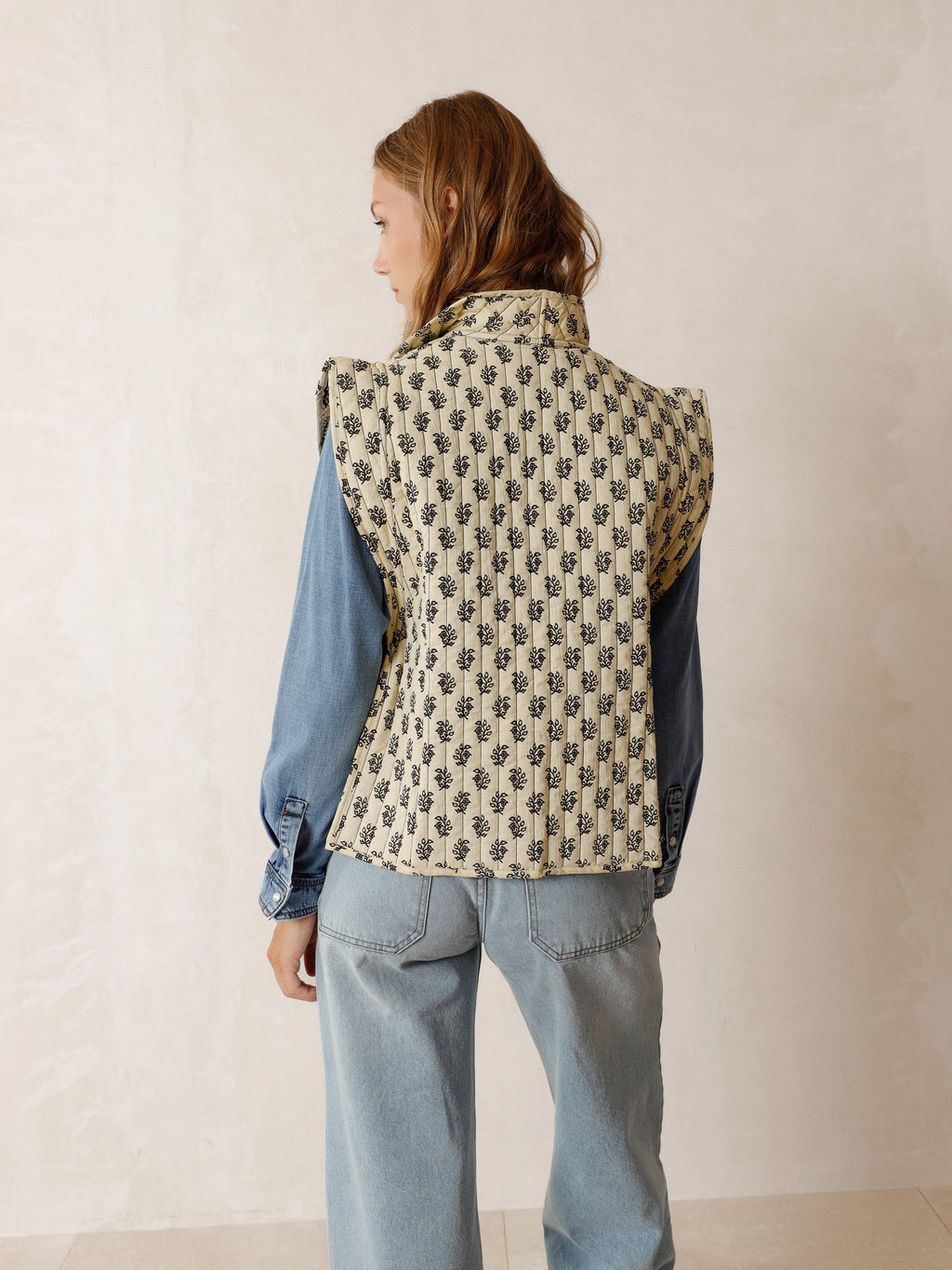 Reversible Vest - Negro/Ecru