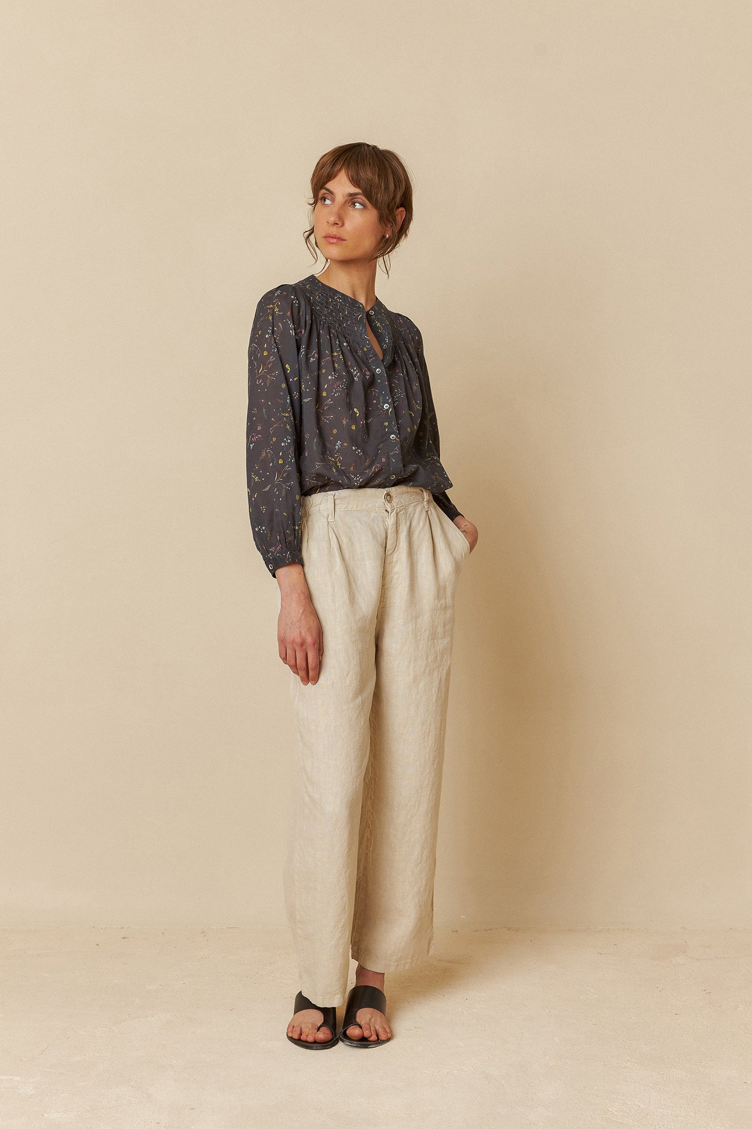 Raglan Sleeve Voile Shirt