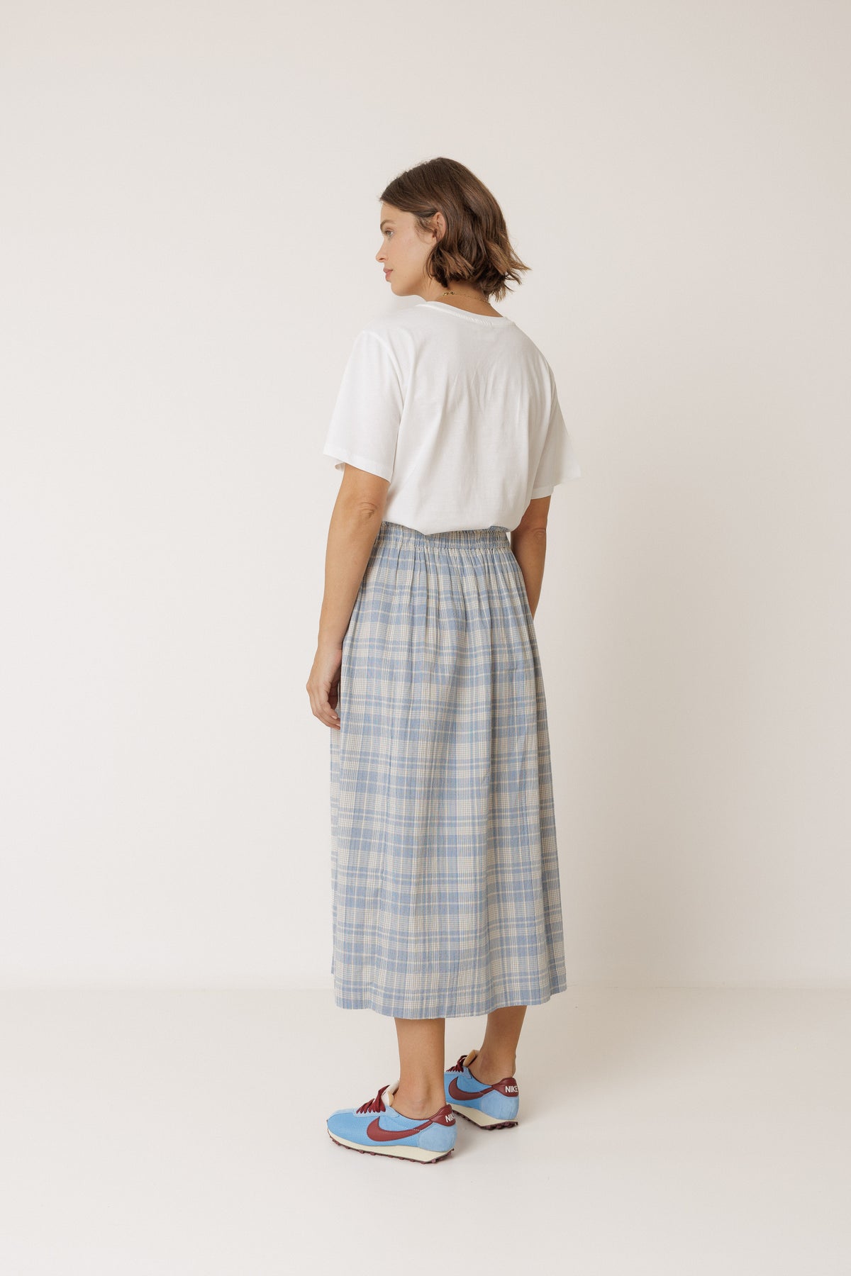 Cotton Checked Skirt