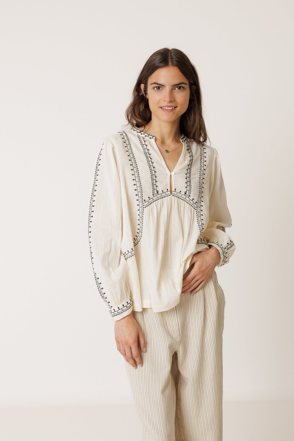 Embroidered Tunic Blouse