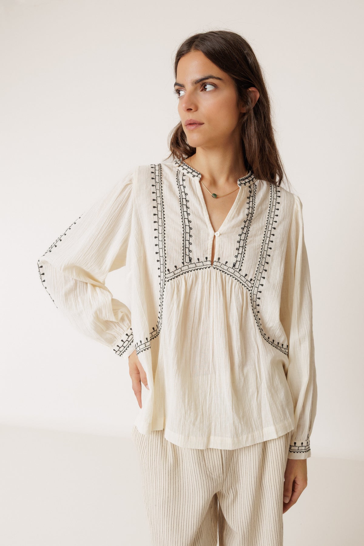 Embroidered Tunic Blouse
