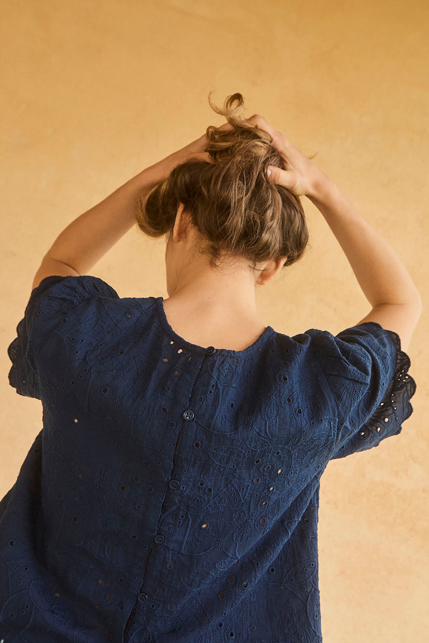 Indigo Scallop Detail Shirt