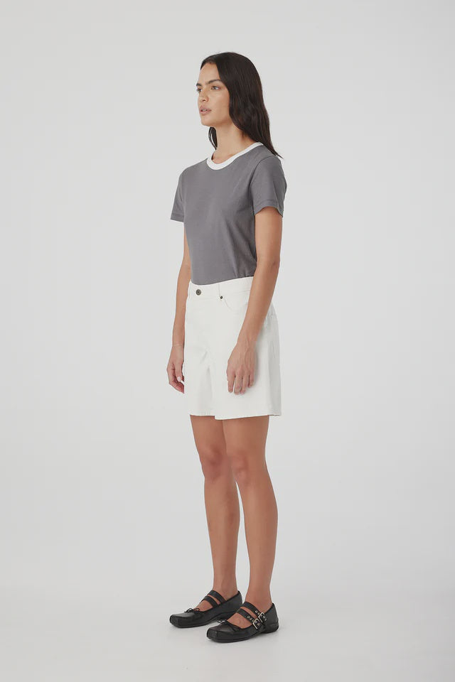 Martha Mid Long Short - White
