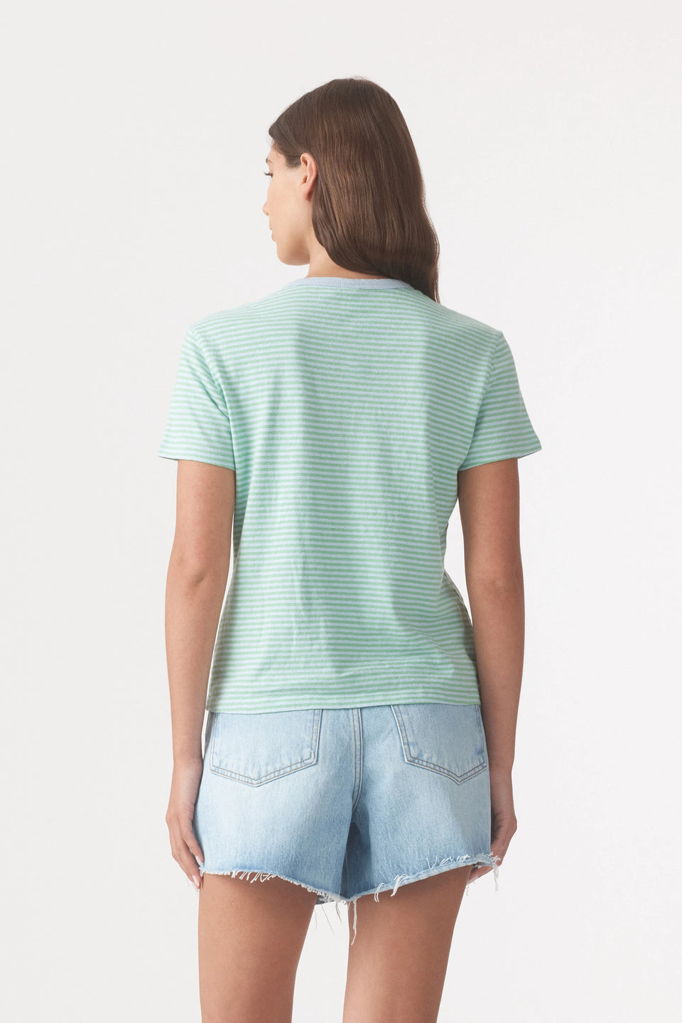 Ivy Tee  Green Blue Stripe