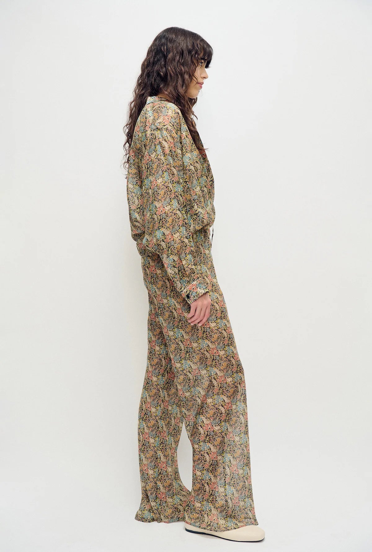 Chiffon Bias Cut Pants - Sugar Floral