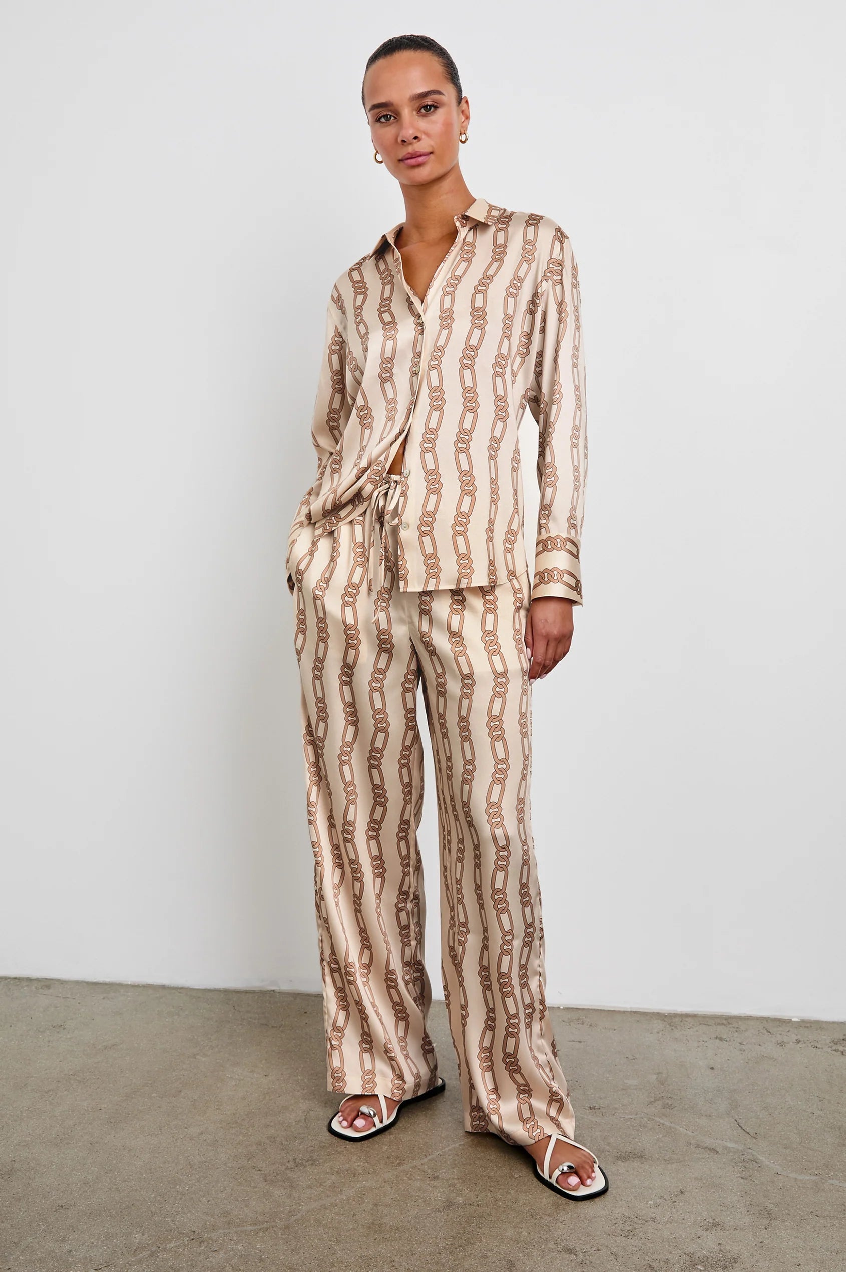 Damani Pant - Ivory/Gold Link