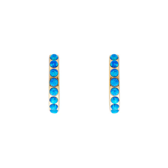 Indigo Opal Crystal Huggies