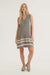 Dress 2 V Neck No Sleeves - Ecru/Black