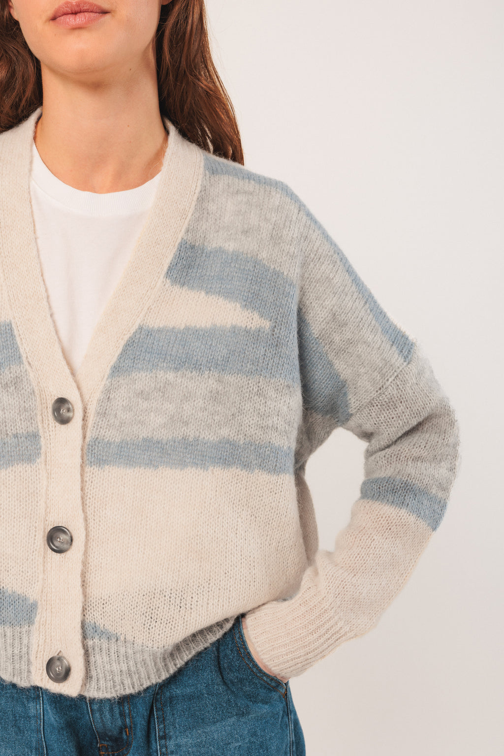Intarsia Alpaca Cardi