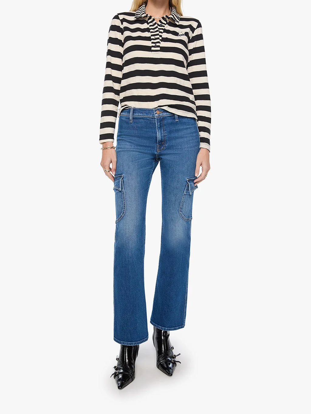 LS Close Cut Huddle - Black Cream Stripe