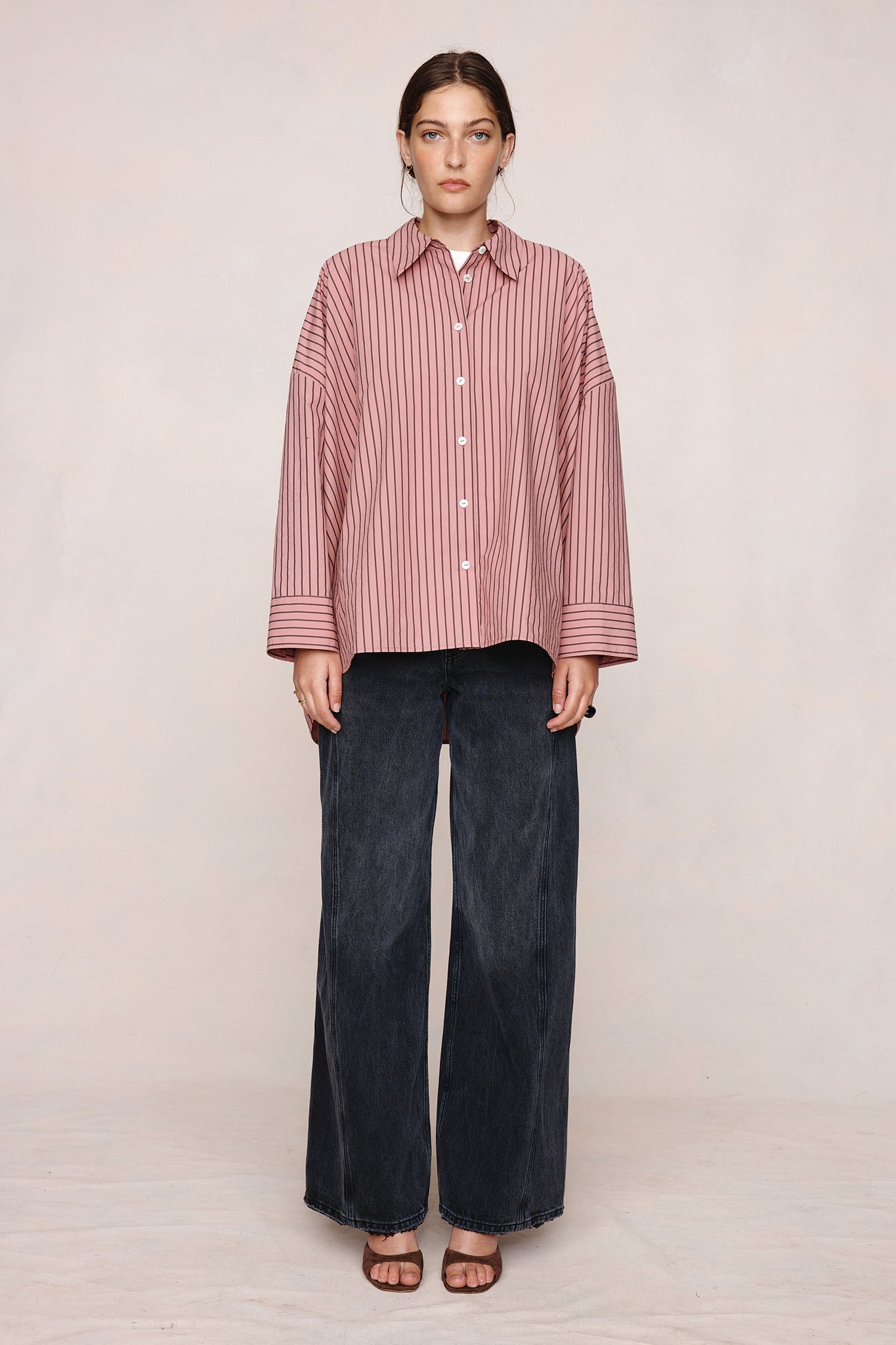 Edie Shirt - Rosewood Stripe